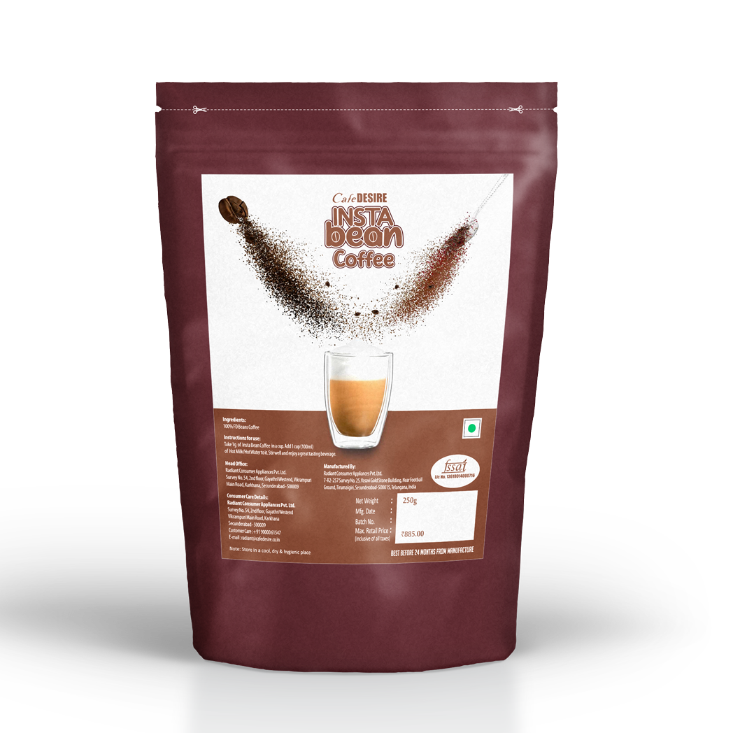 2.5KG INSTA BEAN COFFEE (250G X 10 NOS) CARTON BOX