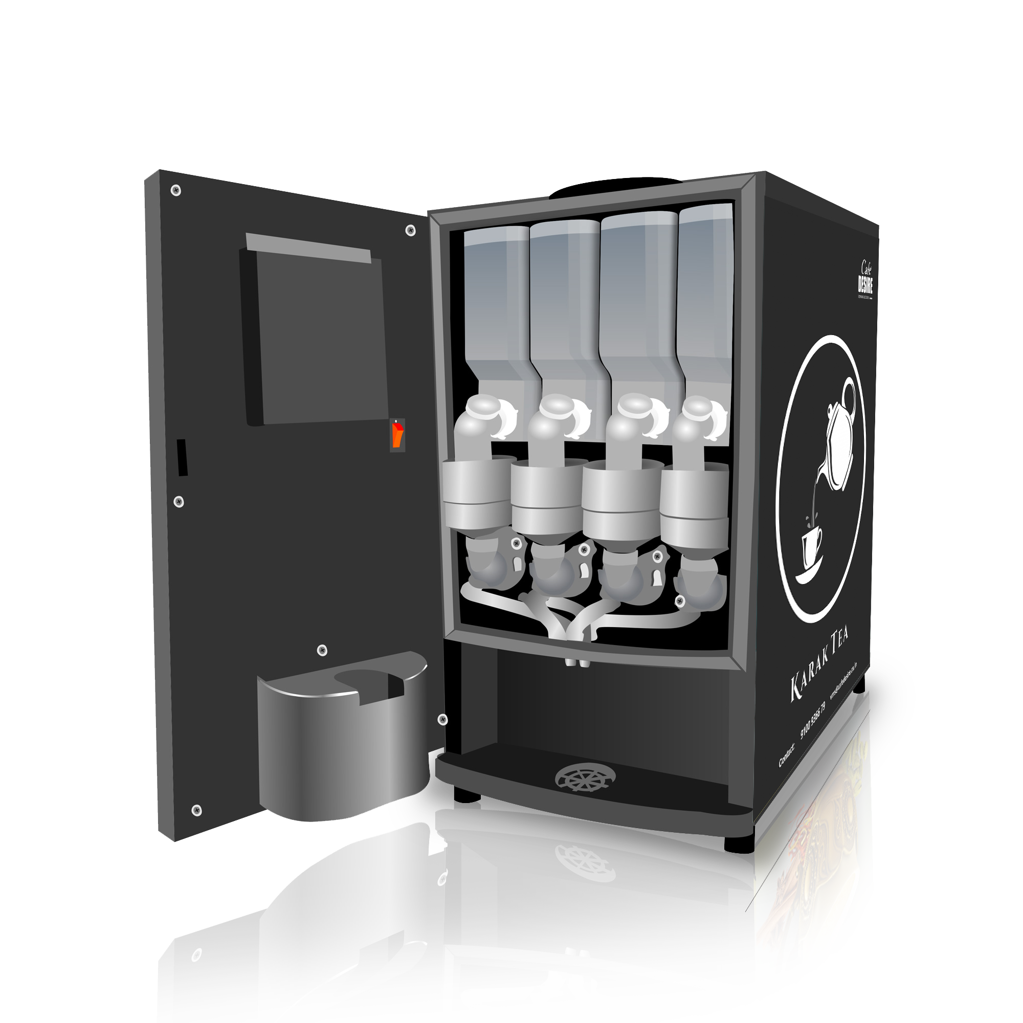 LED - QR Code UPI Payment Enabled Coffee Machine 4 Lane