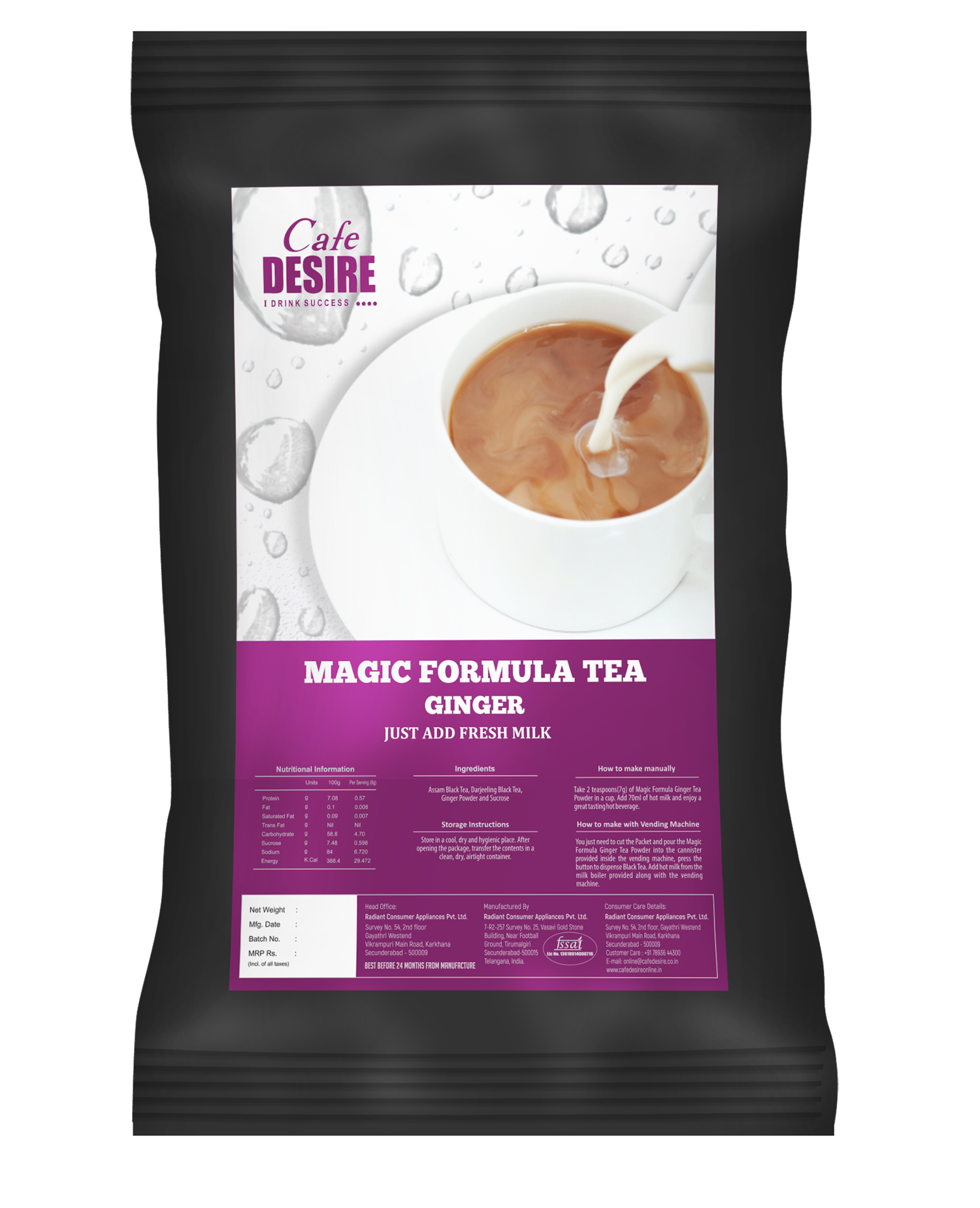 12KG  - MAGIC FORMULA TEA - GINGER (1KG X 12) CARTON BOX