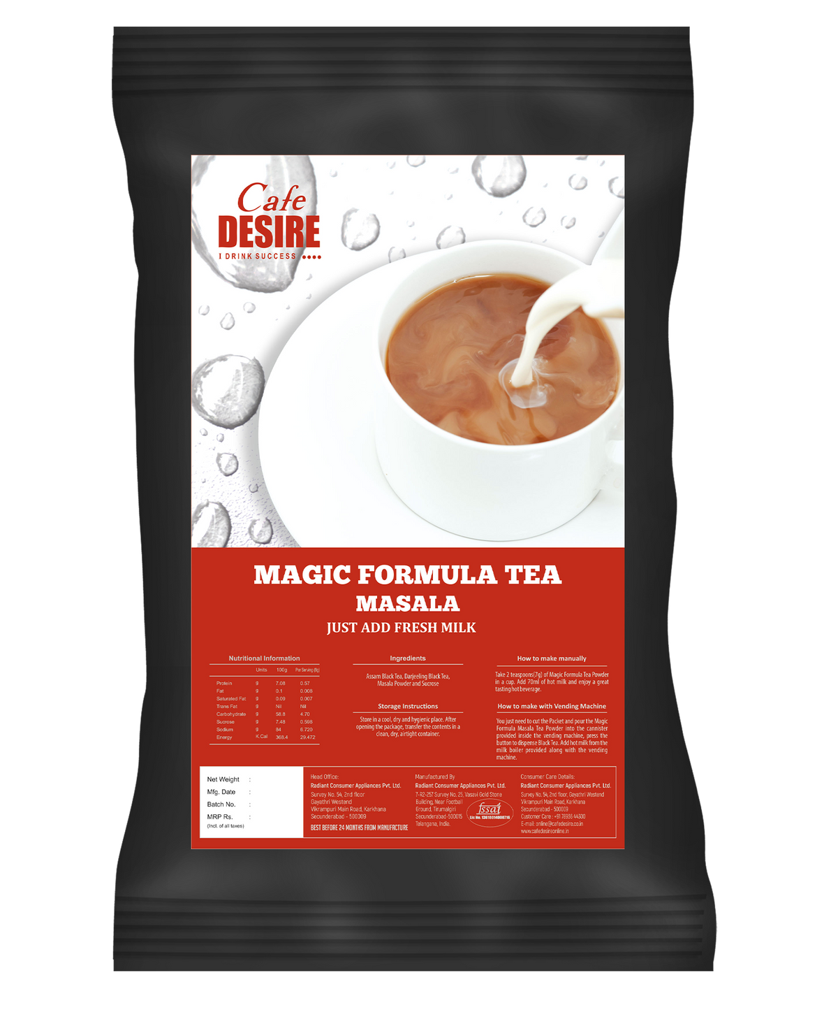 12KG  - MAGIC FORMULA TEA - MASALA (1KG X 12) CARTON BOX