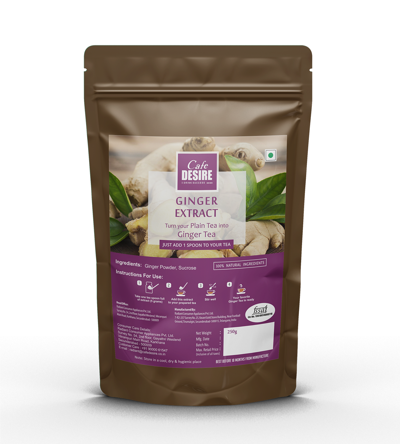 6KG FLAVOUR EXTRACT - GINGER (250GMS X 24) CARTON BOX