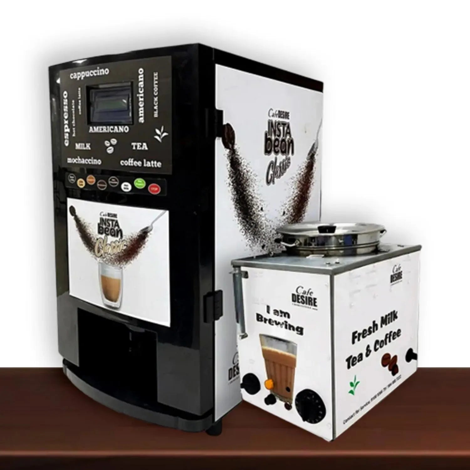 Cafe Desire 8 Options Insta Bean Classic Combo Coffee Vending Machine, Made with Fresh Milk. Suitable for all offices and restaurants