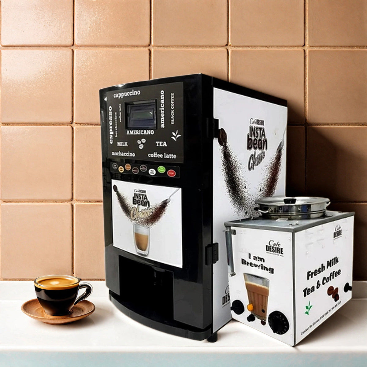 Cafedesire 8 Options Insta Bean classic  combo coffee machine perfect for all commercial places